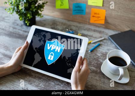 VPN - Virtual perivate network. Internet conncetion privacy concept. Stock Photo