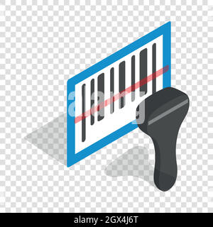 Barcode scanner isometric icon Stock Vector