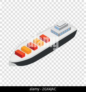 Cargo ship isometric icon Stock Vector