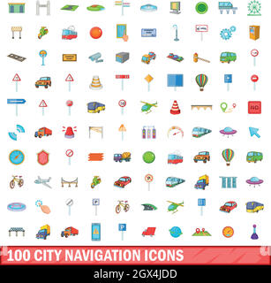 100 city icons set, cartoon style Stock Vector Image & Art - Alamy