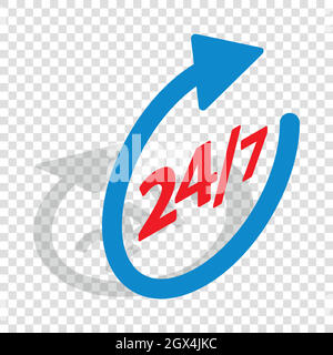 Round clock support isometric icon Stock Vector
