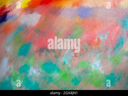 Abstract multicolored background with oil paints on canvas Stock Photo