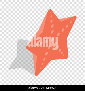 Red starfish isometric icon Stock Vector