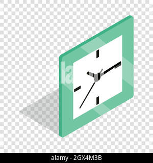 Square clock isometric icon Stock Vector
