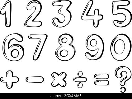 Different numerical figures Stock Vector