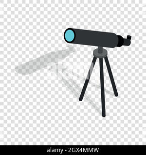 Telescope isometric icon Stock Vector