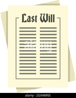 Will icon, flat style Stock Vector