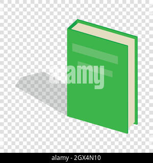 Green closed book isometric icon Stock Vector