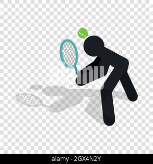 Tennis returner isometric icon Stock Vector