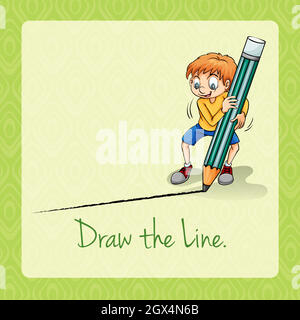 Idiom draw the line Stock Vector