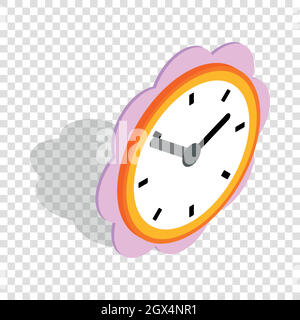 Daisy clock isometric icon Stock Vector