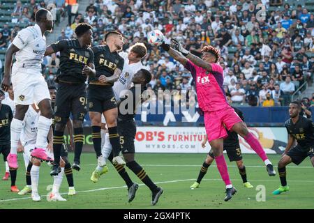 Los Angeles FC goalkeeper Jamal Blackman (1) during a MLS match