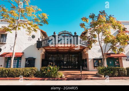 The entrance to the Metropolitan Metro 4 Theatre in Santa Barbara, CA Stock Photo
