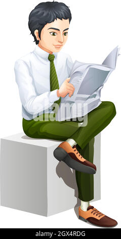 A businessman reading a newspaper Stock Vector