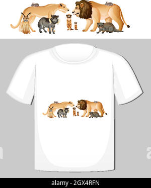 Group of wild animals design for t-shirt Stock Vector