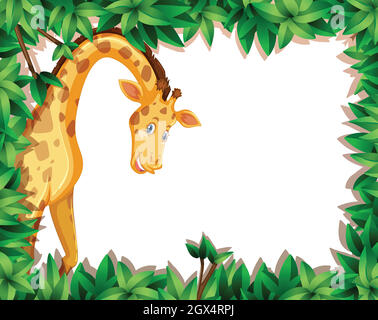 A giraffe in nature frame Stock Vector