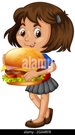 Cute young girl cartoon character Stock Vector