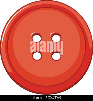 Isolated red button on white background Stock Vector