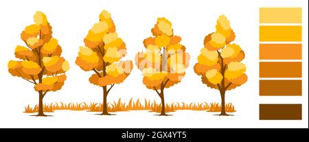 Autumn. Trees set Stock Vector