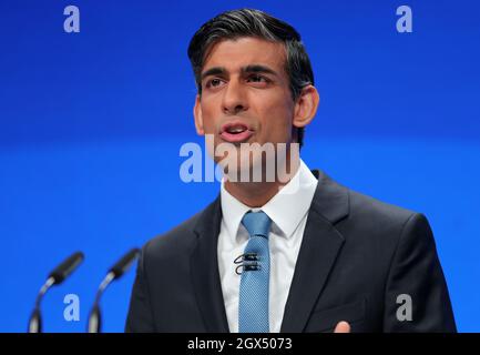 Manchester, UK. 4th Oct, 2021. Conservative Party Conference 2021. RISHI SUNAK, 2021 Credit: Allstar Picture Library Ltd/Alamy Live News Stock Photo