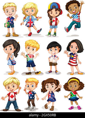 Children from different countries Stock Vector
