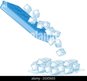 Ice cube on white background Stock Vector