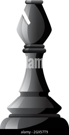 Black chess bishop on white Stock Vector