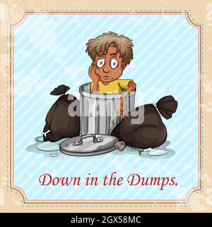 Down in the dumps Stock Vector