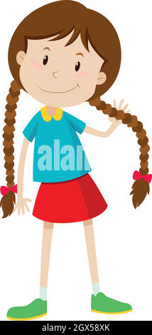 Little girl with long hair Stock Vector