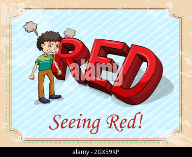 Fuming man seeing red Stock Vector