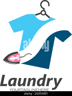 Laundry logo vector icon illustration design Stock Vector
