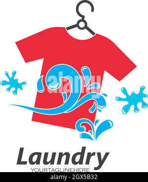 Laundry logo vector icon illustration design Stock Vector