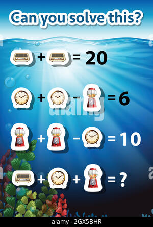 Can you solve this math problem Stock Vector