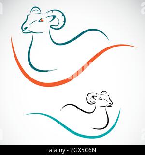 Vector image of a goat on white background.  Easy editable layered vector illustration. Wild Animals. Farm Animals. Stock Vector