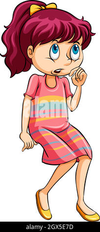 Sad little girl Stock Vector