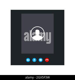 call screen template. Mobile skype layout, UI,UX,Kit interface. Call screen.  Stock Vector