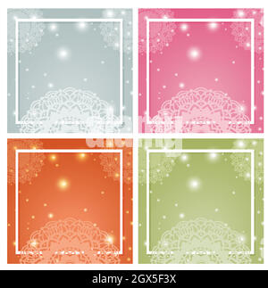 Four backgrounds with mandala patterns illustration Stock Vector Image ...
