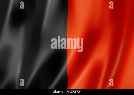 Aosta Valley region flag, Italy waving banner collection. 3D illustration Stock Photo