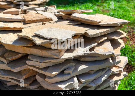 Pile of Rubble Stone . Eldorado stone country rubble Stock Photo