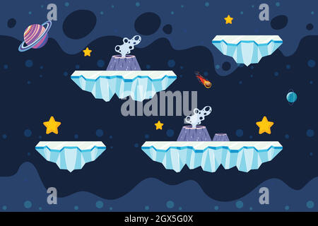 Ice and Space Game Template Stock Vector