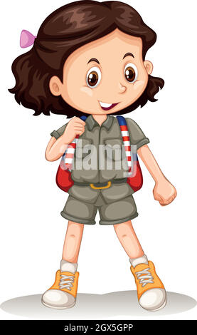 A Cute Zoo Keeper on White Background Stock Vector