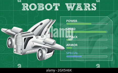 Robot wars with special features Stock Vector