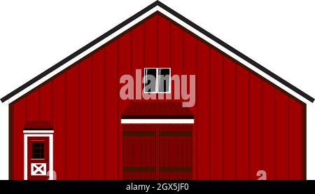 Dutch Barn house illustration Vector on white background Stock Vector