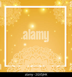 Yellow background with mandala patterns illustration Stock Vector Image ...