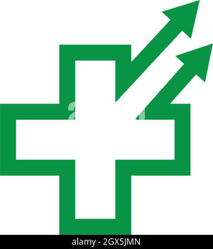 cross medical arrow  icon logo vector illustration design Stock Vector