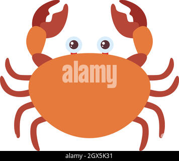 Brown crab on white background Stock Vector
