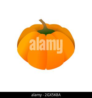 Vector pumpkin fruit flat icon. For Thanksgiving, Harvest Festival, Halloween party invitations, advertisement and autumn sales. Stock Vector