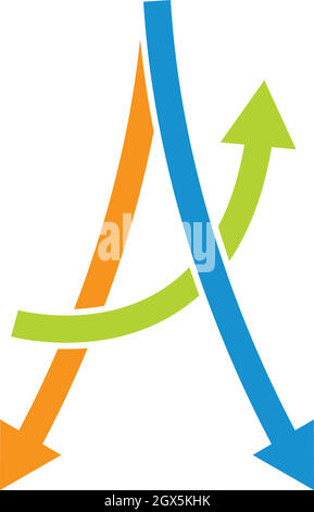 A Letter arrow Logo Business Template Vector Stock Vector