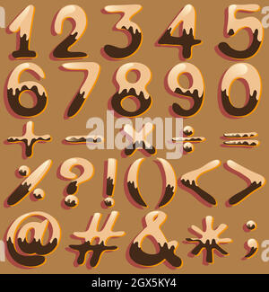 Numerical figures and signs Stock Vector