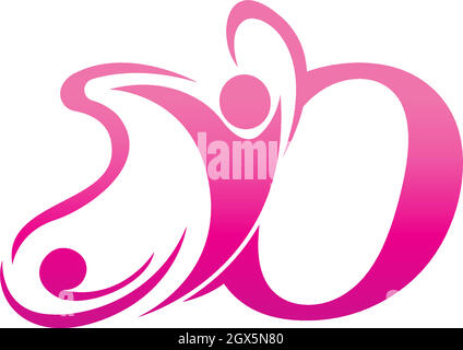 Letter O butterfly and success human icon logo design illustration Stock Vector